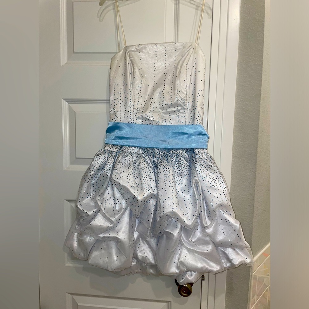 White Bubble Semi-Formal Dress